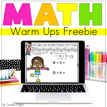 Preview of First Grade Math Warm Ups  FREEBIE