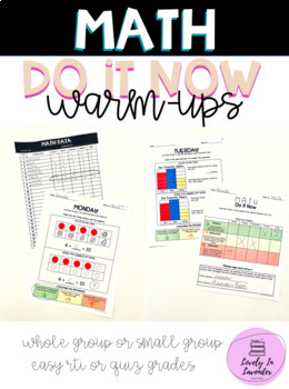Preview of Math Progress Monitoring/ Warm-Ups for Grade 1