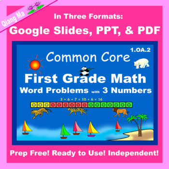 Preview of First Grade Math Word Problems 1.OA.2 in Google Slides PDF PPT