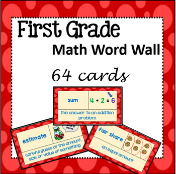 Preview of First Grade Math Word Wall
