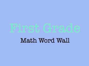 Preview of First Grade Math Word Wall - Editable
