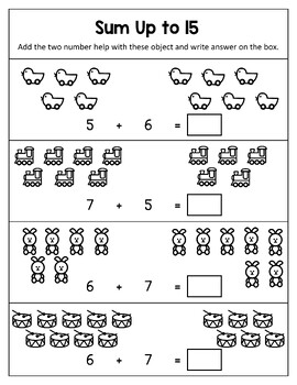 First Grade Math Worksheet Additions by New Worksheets Plus | TPT