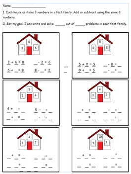 Preview of First Grade Math Worksheet Using CC I can statements For 1.OA.4