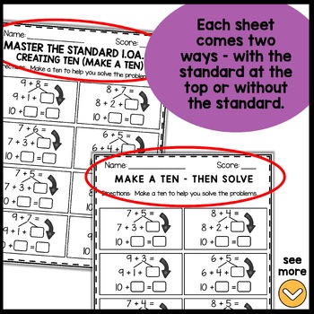 First Grade Math Worksheets 1.OA.C.6 STANDARD Practice MASTER THE STANDARD