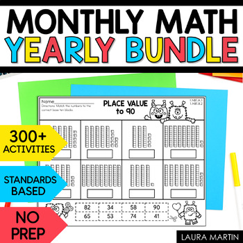 Preview of First Grade Math Worksheets - 1st Grade Math Review Worksheets - CCSS Math