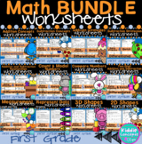 First Grade Math Worksheets BUNDLE Year Long Units