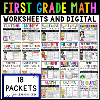 First Grade Math Worksheets Google Slides Kindergarten First Second Grade