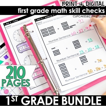 Preview of First Grade Math Worksheets 1st Grade Rounding Addition Subtraction Place Value