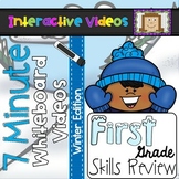 First Grade Math and ELA Review 7 Minute Whiteboard Videos