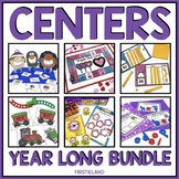 First Grade Math and Literacy Centers For The Year Games A