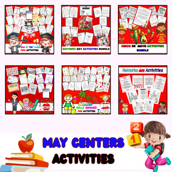 Preview of First Grade May Themed Activities: Mothers day, Teacher day, End of The Year..