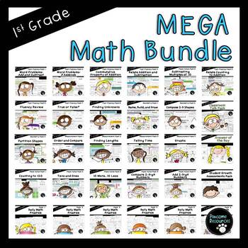 Preview of First Grade Mega Math Bundle (Standards-Aligned-3,152 pages!)