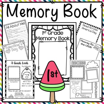 Preview of First Grade Memory Book {End of the Year Scrapbook for 1st Grade}