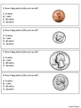 first grade money test coin test by madeforfirstgrade tpt