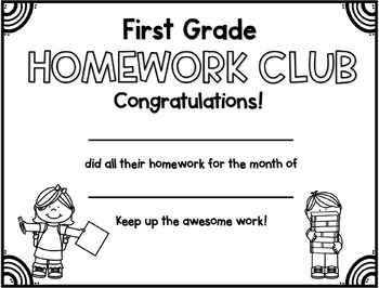 first grade monthly homework packets