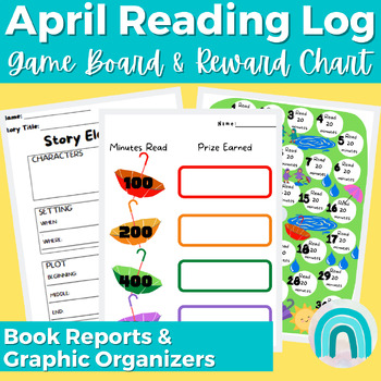 Preview of First Grade Monthly Homework Reading Log for April