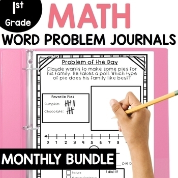 Monthly Word Problems First Grade Journal Bundle