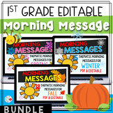 First Grade Morning Messages Bundle {EDITABLE!}