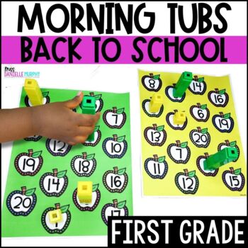 Preview of First Grade Morning Tubs or Bins for Back to School, 1st Grade Centers