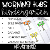 First Grade Morning Tubs or Bins for November