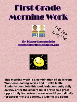 Preview of Wonders/Eureka First Grade Morning Work