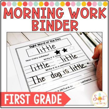 Preview of First Grade Morning Work Binder | Reusable Morning Work Activities