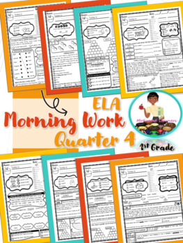 Preview of First Grade Morning Work | ELA and Reading Skills Review | 4th Qtr