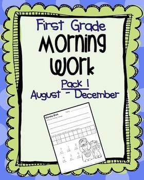 Preview of First Grade Morning Work Pack 1 (August-December)