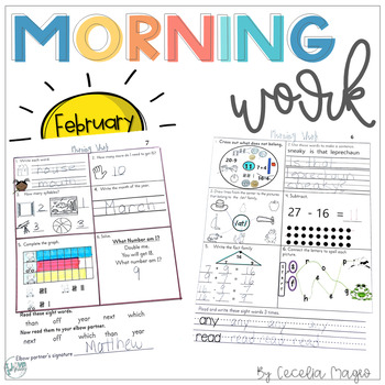 Preview of First Grade Morning Work |  Pack 7 February