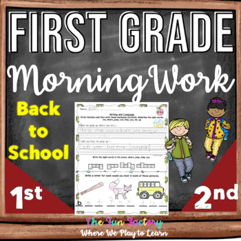 Preview of 1st Grade Morning Work - September - NO PREP Morning Work - Back To School