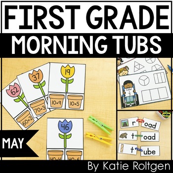 Preview of First Grade Morning Work Tubs for May