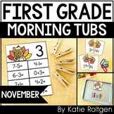 First Grade Morning Work Tubs for November