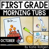 First Grade Morning Work Tubs for October
