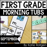 First Grade Morning Work Tubs for September