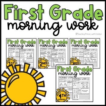 Preview of First Grade Morning Work | Worksheets | Spiral Review | YEARLONG BUNDLE