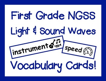 Preview of First Grade NGSS Light and Sound Waves Vocabulary Cards