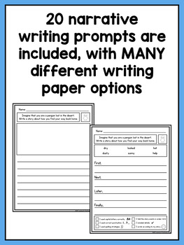 first grade narrative writing prompts for differentiation tpt