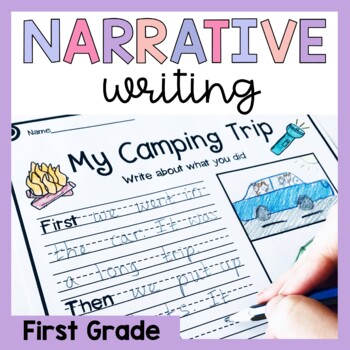 Preview of First Grade Narrative Writing Prompts and Worksheets