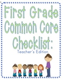 First Grade National Common Core Checklist