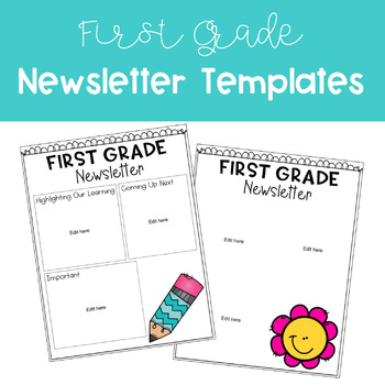 Preview of First Grade Newsletter Template