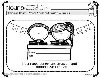 first grade common proper possessive nouns l11b by teaching with