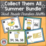 Number Skills for First Grade Summer Bundle Task Card Activity