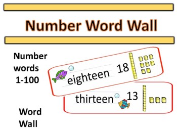 Preview of First Grade Number Words 1 -100 Word Wall