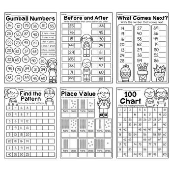 first grade numbers and place value worksheets by my teaching pal