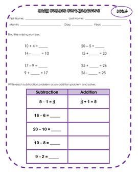First Grade Math Practice (1st Gr. Common Core Operations & Algebraic