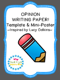First Grade Opinion Writing Paper Template Lucy Calkins