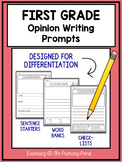 First Grade Opinion Writing Prompts For Differentiation