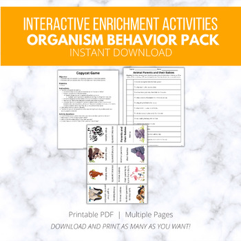 Preview of First Grade Organism Behaviors Life Science, Engaging Activities, NGSS standard