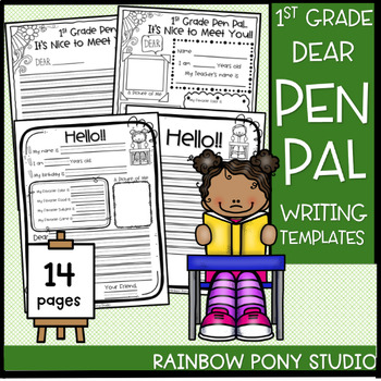 Preview of First Grade Pen Pal-Letter Writing & Activities|Pen Pal Templates,Printable