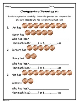 First Grade Penny Review: Supplementary Packet for Money Lesson on Pennies